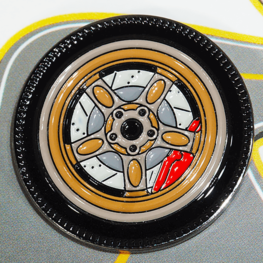 ZSPEC Wheel Pin - Bronze Volk-Style Design - great for Lapels, Hats, Backpacks - ZSD-202704-  DRIVEN - 1
