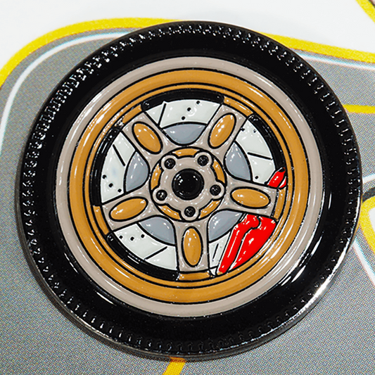 ZSPEC Wheel Pin - Bronze Volk-Style Design - great for Lapels, Hats, Backpacks - ZSD-202704-  DRIVEN - 1