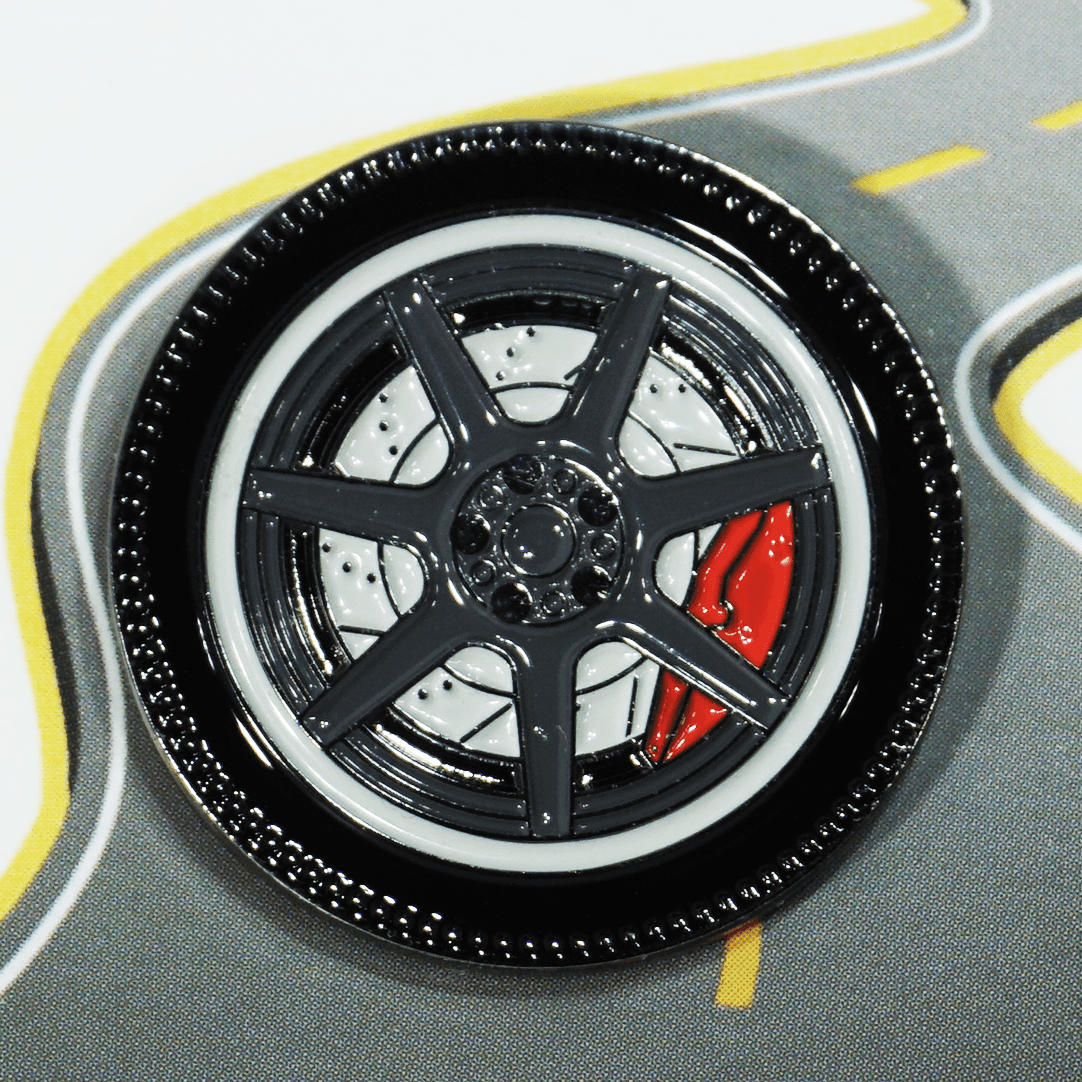 ZSPEC Wheel Pin - 7-Spoke Design - great for Lapels, Hats, Backpacks - ZSD-202452-  DRIVEN - 1