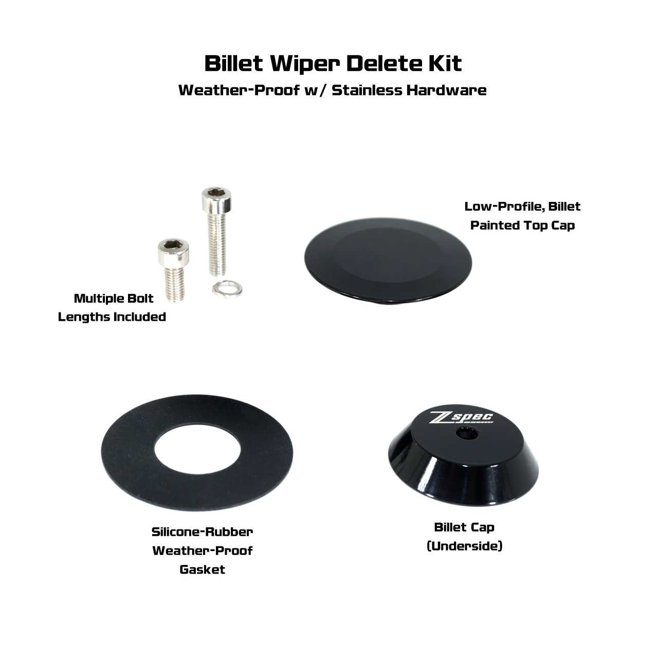 ZSPEC 44mm Rear Wiper Hole-Cover/Cap/Plug, Weatherproof, fits GR Corolla, Black - ZSD-186882-  DRIVEN - 3